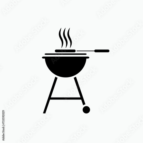 Grilled Meat Icon. BBQ, Barbecue.  Applied as a Trendy Symbol for Design Elements, Presentations, and Web Apps