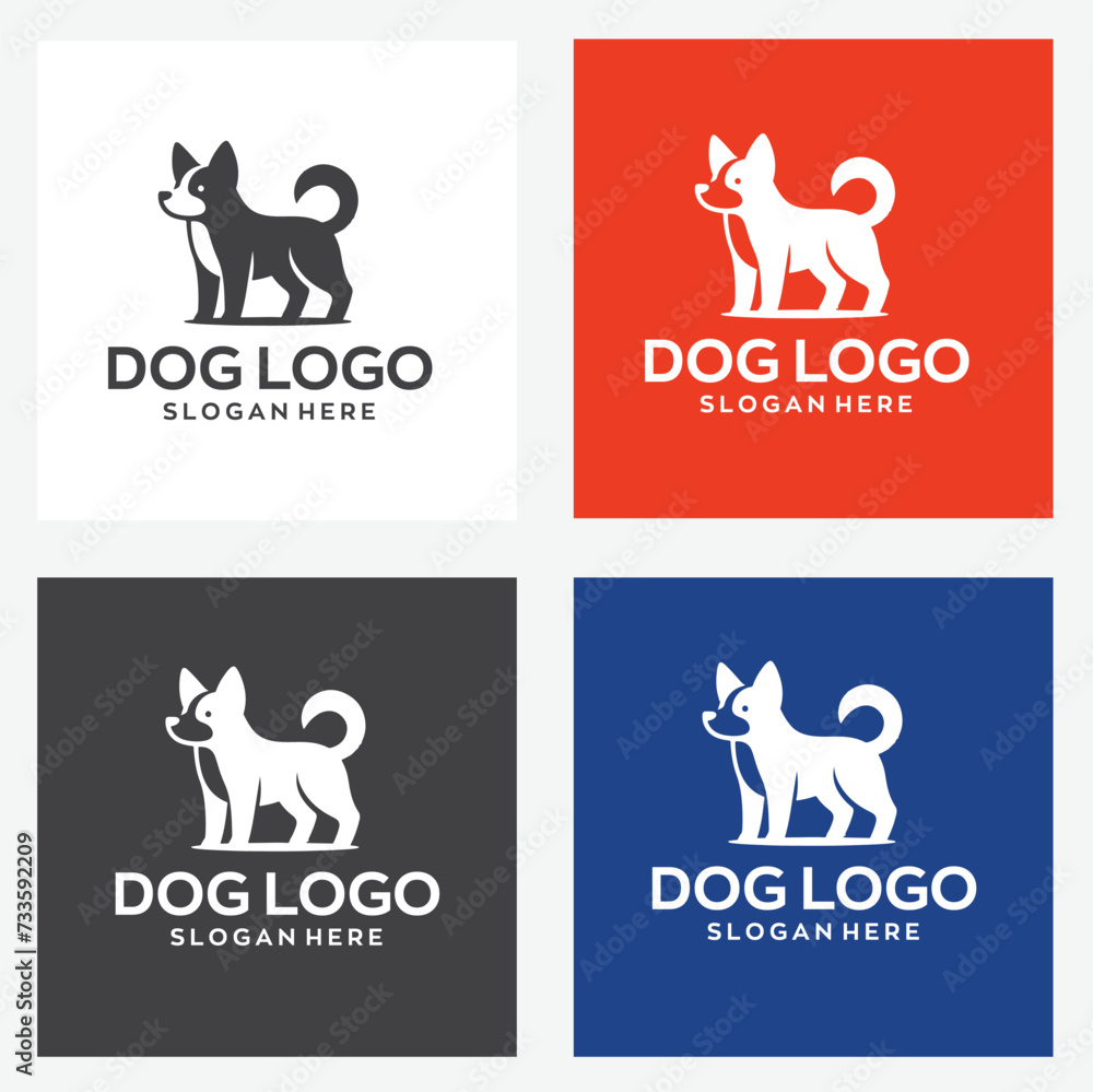 dog logo design with editable vector file