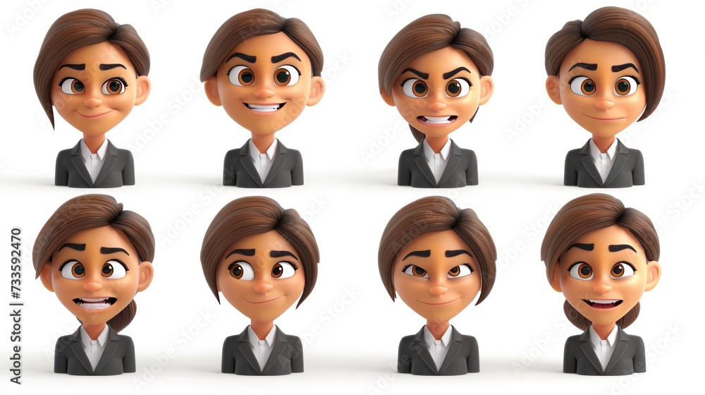 female workers with different expressions female workers with different expressions