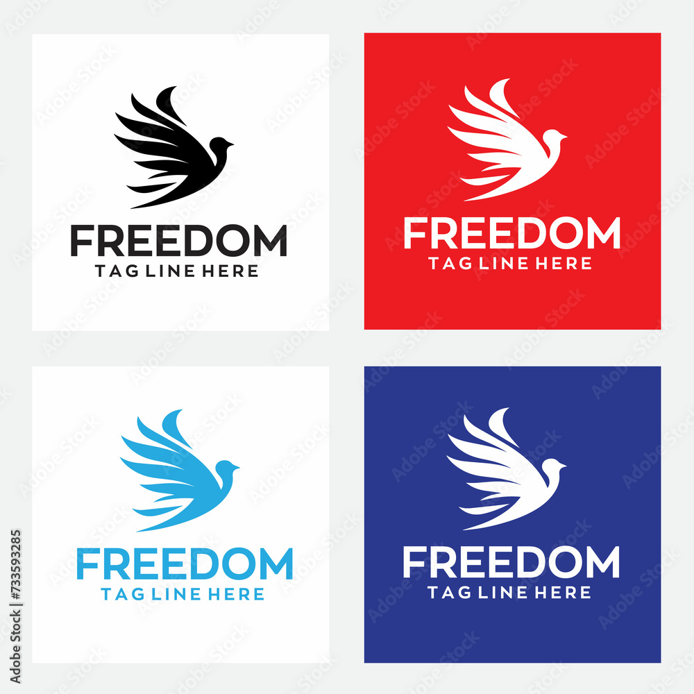 freedom logo design with editable vector file