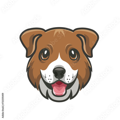 Vector illustration of funny cartoon dog in trendy. dog illustrations. © Nafi