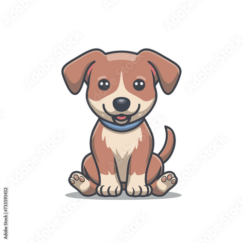 Vector illustration of funny cartoon dog in trendy. dog illustrations.