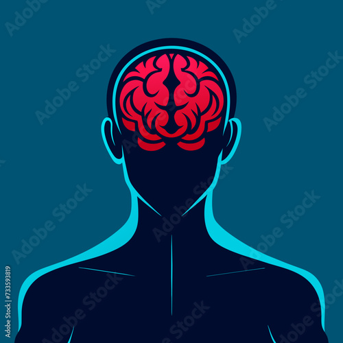 human head with brain