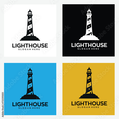 lighthouse logo design with editable vector file