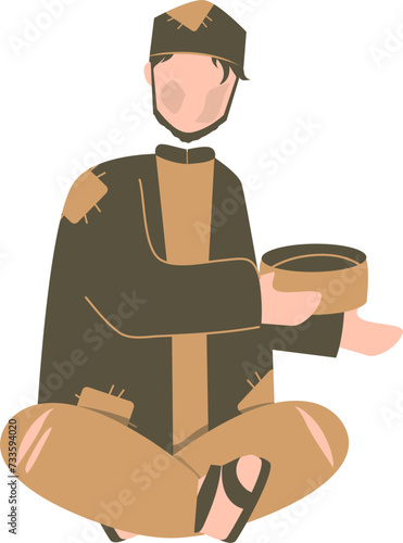 Homeless person Illustration, beggar Illustration 
