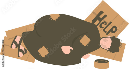 Homeless person Illustration, beggar Illustration 