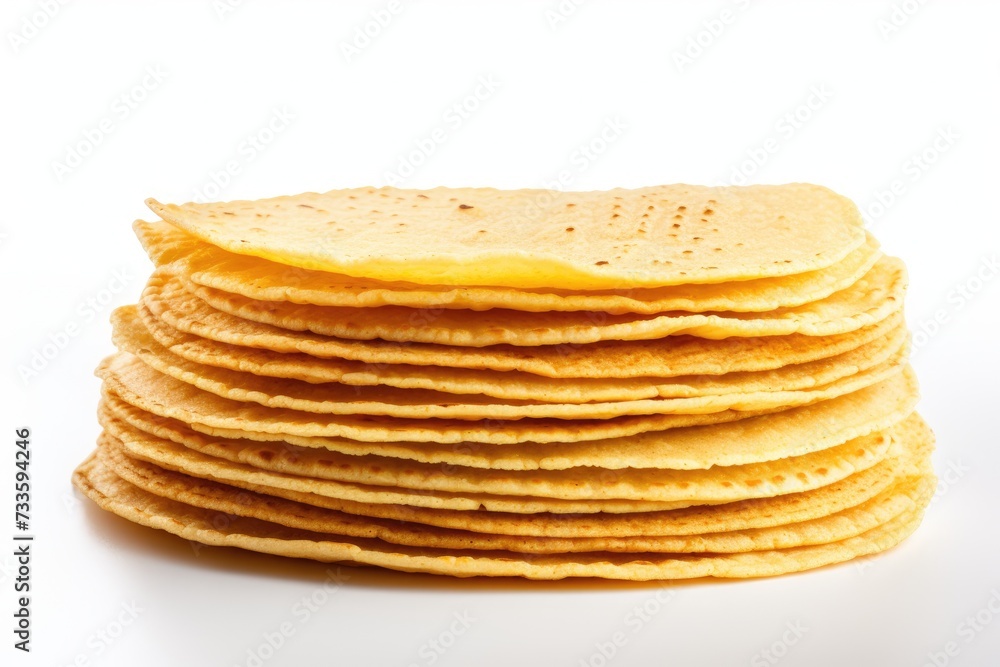 Stock of delicious corn tortillas isolated on white Background, delicious corn tortillas, Ai generated Stock of delicious corn tortillas isolated on white Background, delicious corn tortillas, Ai generated
