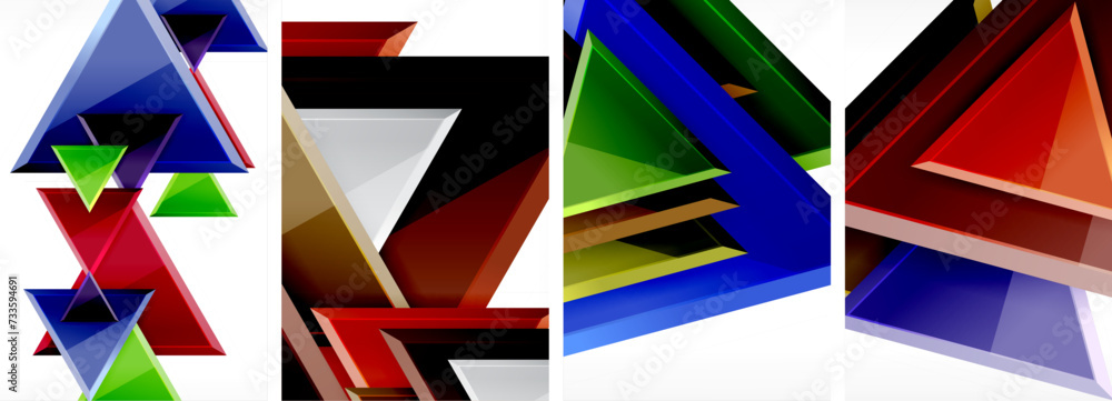 Triangle composition poster background set for wallpaper, business card, cover, poster, banner, brochure, header, website Triangle composition poster background set for wallpaper, business card, cover, poster, banner, brochure, header, website