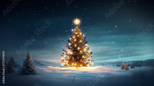 Christmas tree, happy new year concept © xuan