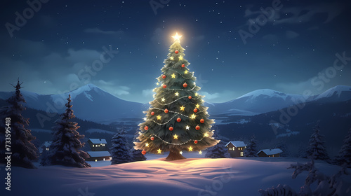 Christmas tree, happy new year concept © xuan
