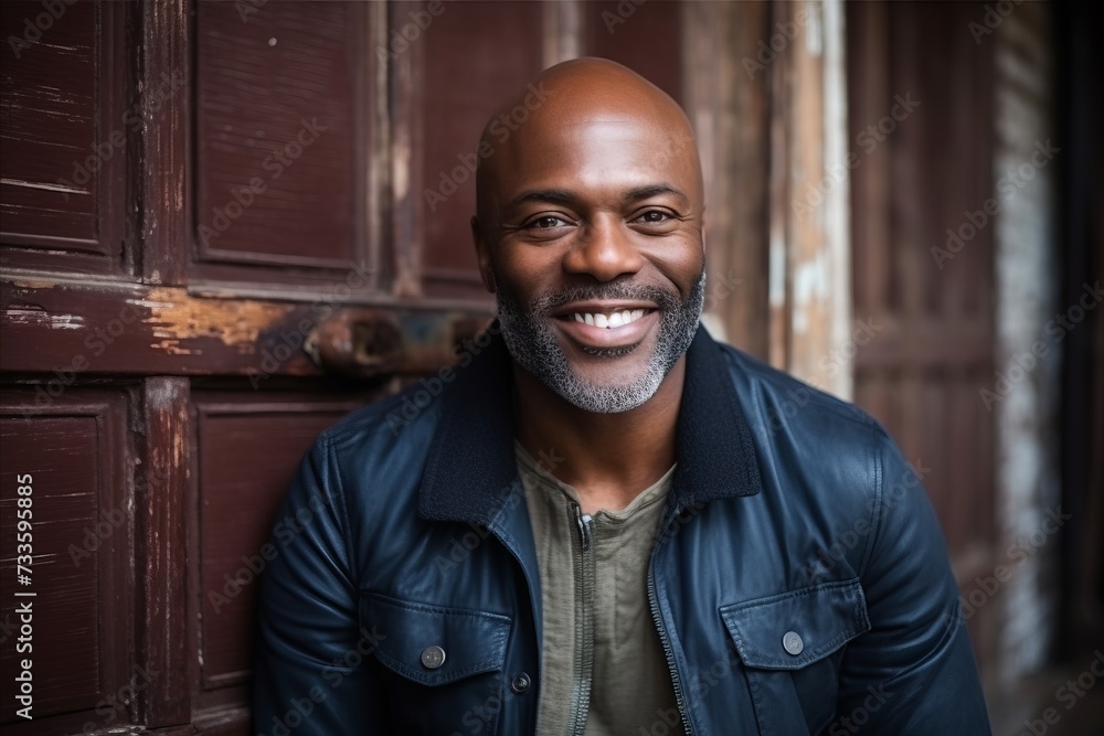 Portrait of a handsome african american man smiling at camera Portrait of a handsome african american man smiling at camera