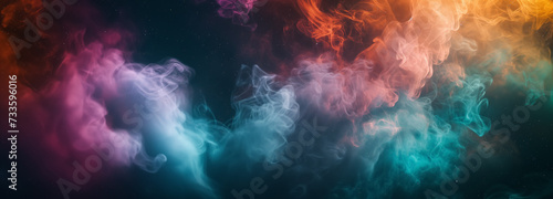 Vibrant smoke swirls with a cosmic color palette. © RISHAD