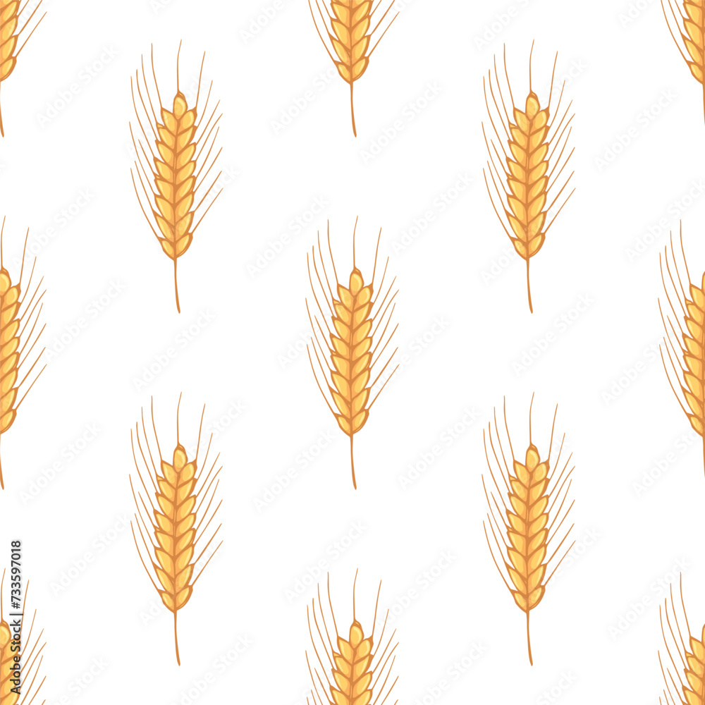 Seamless pattern with wheat doodle for decorative print, wrapping paper, greeting cards, wallpaper and fabric Seamless pattern with wheat doodle for decorative print, wrapping paper, greeting cards, wallpaper and fabric