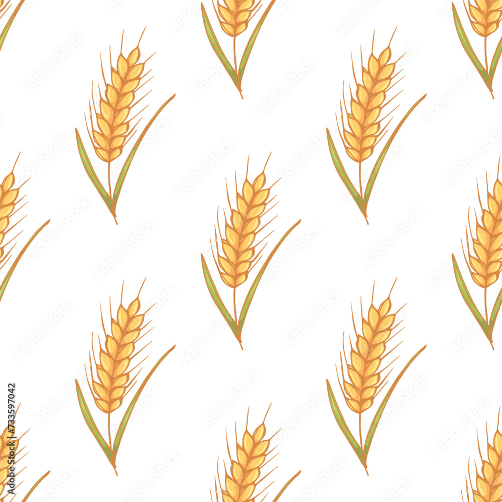 Seamless pattern with wheat doodle for decorative print, wrapping paper, greeting cards, wallpaper and fabric Seamless pattern with wheat doodle for decorative print, wrapping paper, greeting cards, wallpaper and fabric