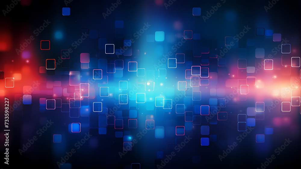 Digital technology hexagon cyber security concept, blue technology background