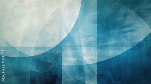 Abstract Geometric Blue Overlays in Contemporary Artistic Design