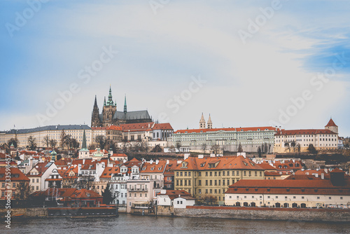 Czech Republic, Prague Castle and cityscape.