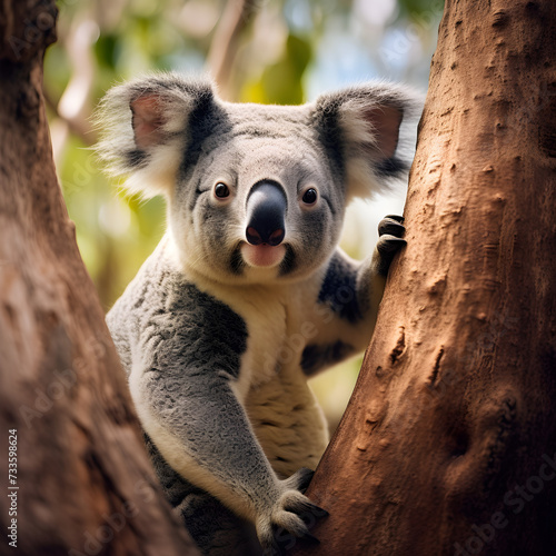 Koala on a Eucalyptus tree 
