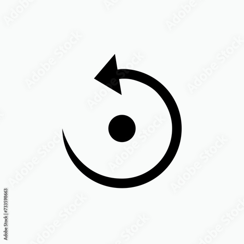 Back Arrow Icon.  Recondition Symbol.