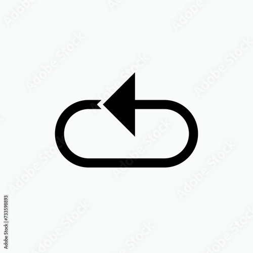 Back Arrow Icon.  Recondition Symbol.