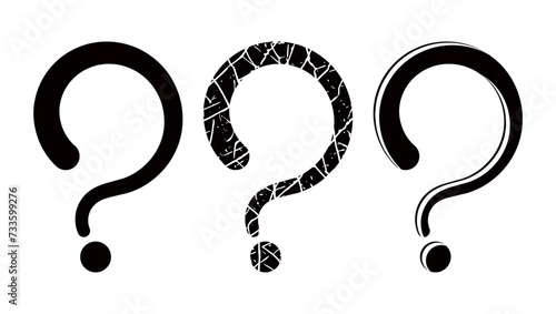 Question Mark emblem, black isolated silhouette