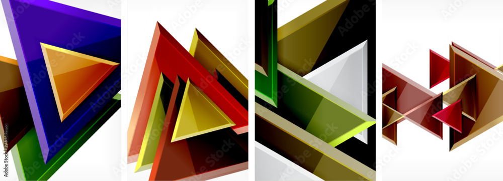 Triangle composition poster background set for wallpaper, business card, cover, poster, banner, brochure, header, website Triangle composition poster background set for wallpaper, business card, cover, poster, banner, brochure, header, website