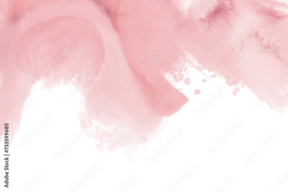 Abstract horizontal pink watercolor background. Vector element.
