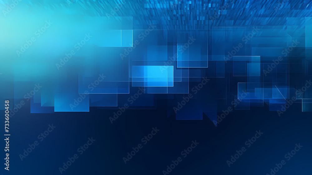 Digital technology hexagon cyber security concept, blue technology background
