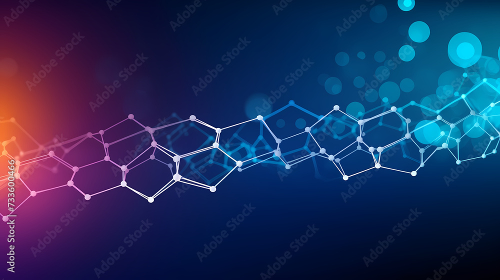 Digital technology hexagon cyber security concept, blue technology background Digital technology hexagon cyber security concept, blue technology background