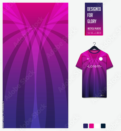 Fabric textile for soccer jersey, football kit, sport t-shirt mockup for football club. Uniform front view. Abstract pattern for sport background. Fabric pattern. 