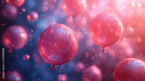 Cerise and Navy Balloon Fragments Montage in Houdini