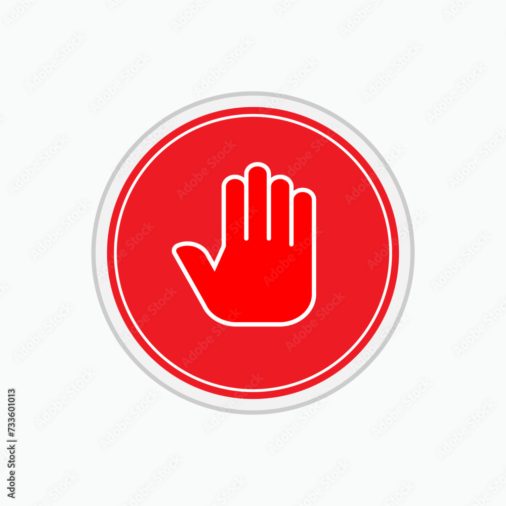 Hand Stop Icon.Prohibition Symbol - Vector Logo Template. Hand Stop Icon.Prohibition Symbol - Vector Logo Template.
