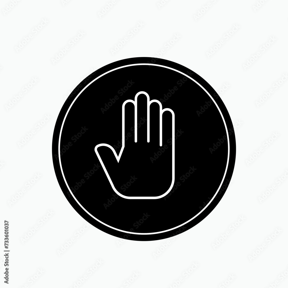 Hand Stop Icon.Prohibition Symbol - Vector Logo Template. Hand Stop Icon.Prohibition Symbol - Vector Logo Template.