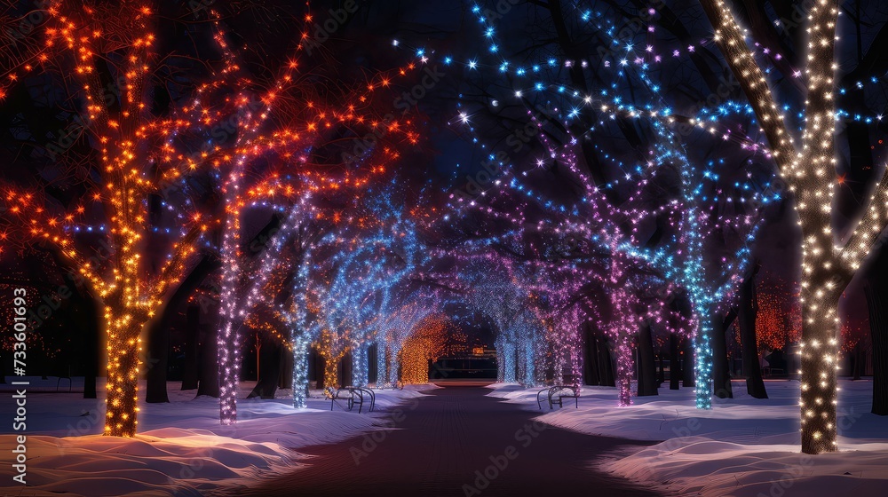 winter holiday lights background