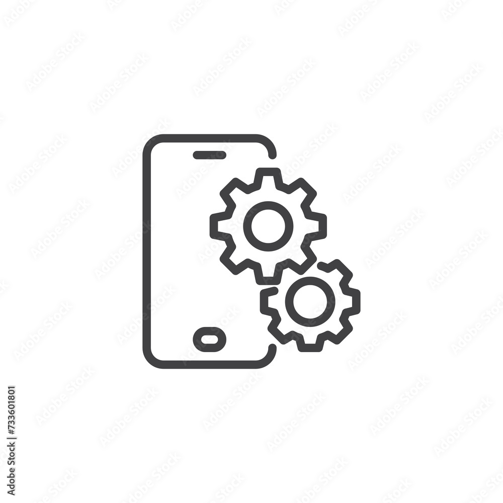 Mobile App Development line icon Mobile App Development line icon