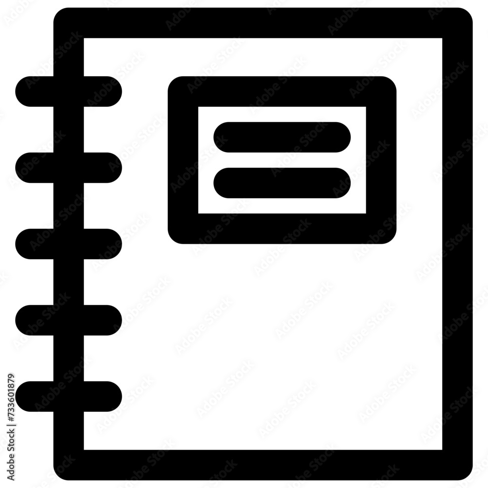 Notebook vector outline icon Notebook vector outline icon
