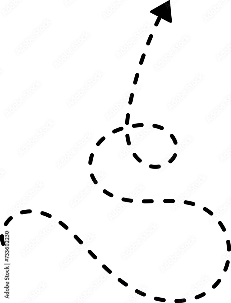 Hand drawn line dashed arrows Hand drawn line dashed arrows
