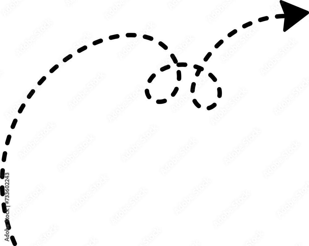 Hand drawn line dashed arrows Hand drawn line dashed arrows