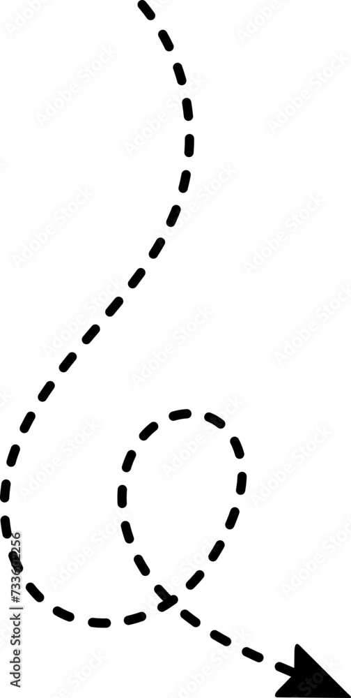 Hand drawn line dashed arrows