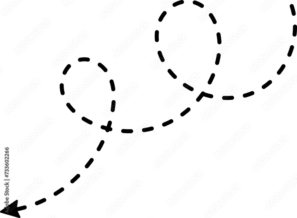 Hand drawn line dashed arrows Hand drawn line dashed arrows