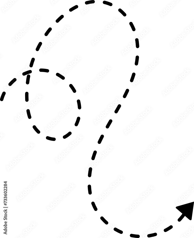 Hand drawn line dashed arrows Hand drawn line dashed arrows