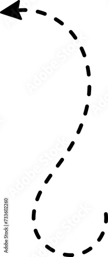 Hand drawn line dashed arrows