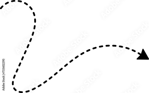 Hand drawn line dashed arrows