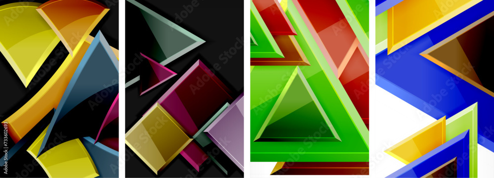 Triangle composition poster background set for wallpaper, business card, cover, poster, banner, brochure, header, website Triangle composition poster background set for wallpaper, business card, cover, poster, banner, brochure, header, website