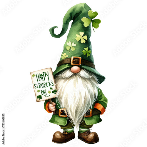 St. Patrick's Day Themed Gnome Illustration