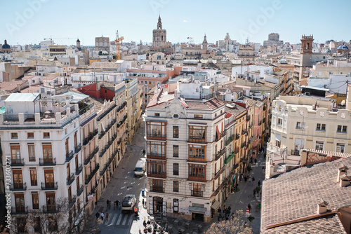 Vista aerea del casco antiguo de Valencia. photo