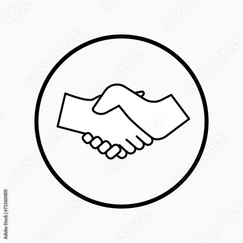 Shake Hands Icon.  Agree, Deal. Greeting, Congratulation Symbol - Vector.
