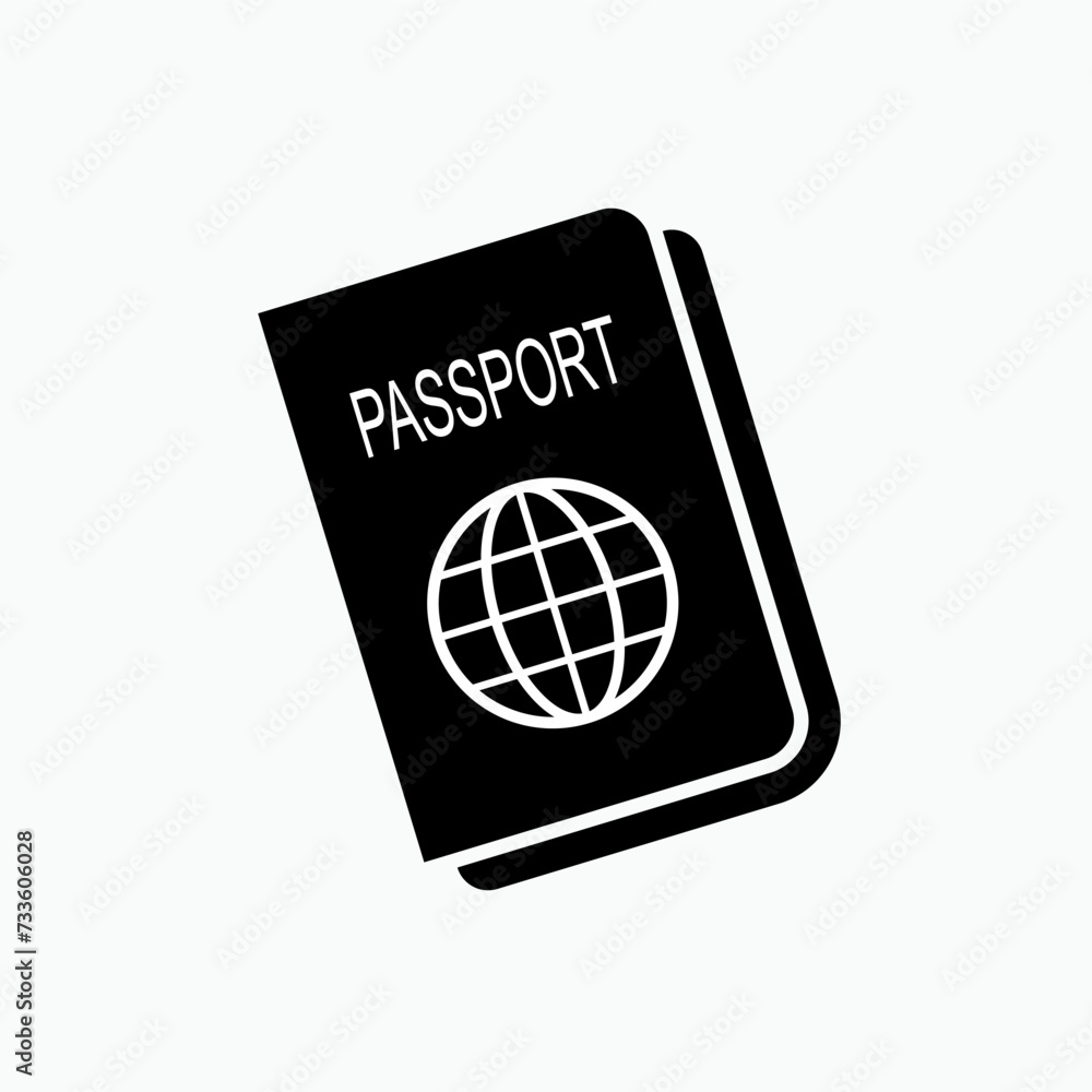 Passport Icon. An Official Document Issued by Government, Certifying the Holder's Identity and Citizenship And Entitling Them to Travel Under Its Protection to and from Foreign Countries. Pass Symbol Passport Icon. An Official Document Issued by Government, Certifying the Holder's Identity and Citizenship And Entitling Them to Travel Under Its Protection to and from Foreign Countries. Pass Symbol
