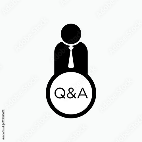 Q and A Icon. FAQ, Help Desk Symbol. Confirm, Question and Answer Symbol - Vector.   
