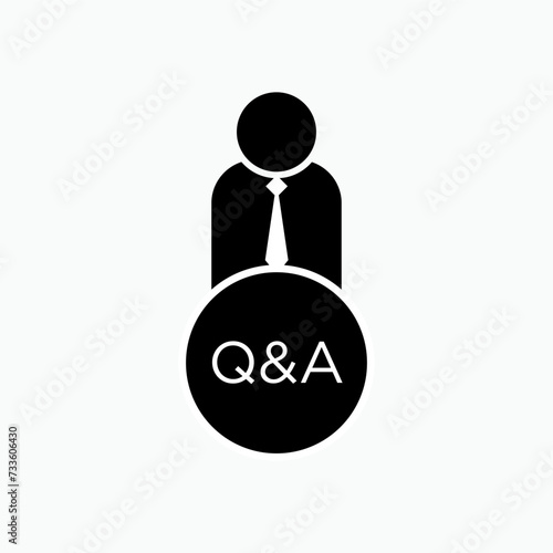 Q and A Icon. FAQ, Help Desk Symbol. Confirm, Question and Answer Symbol - Vector.   